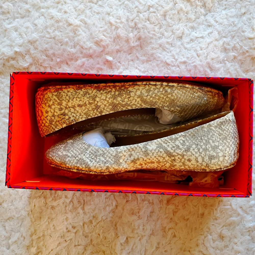 Tory Burch Snakeskin Flats